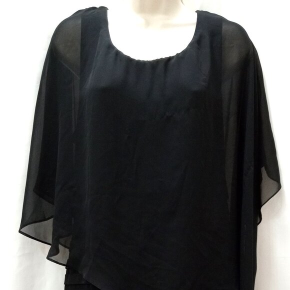 Scarlett Black Sleeveless Dress  with Sheer Shawl Size 18 - Picture 1 of 11